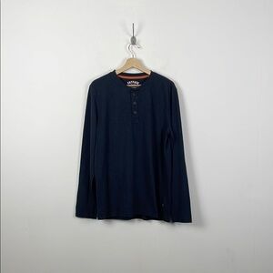 Fat Face Henley Long Sleeve Pullover Men's L Casual Relaxed Fit Navy Tee Shirt